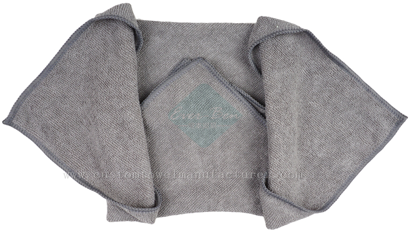 China Bulk Microfiber cloth for stainless steel appliances terry towels Supplier Custom Blue Cleaning Cloth Rags Factory